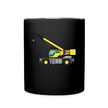 Crane child birthday construction crane operator - Full Colour Mug - black - Front