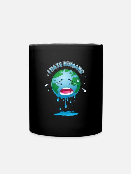 Umwelt-grüner globaler Naturliebhaber-Planet - Tasse einfarbig - Schwarz