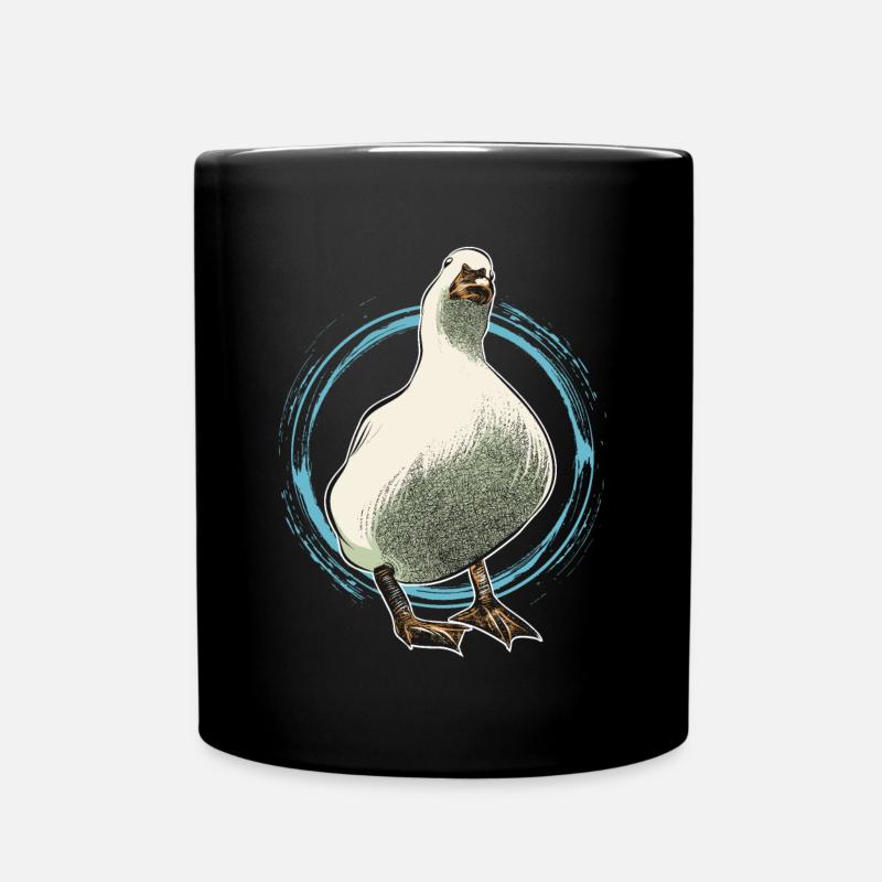 Gans witziges Tier Fliegen Zugvogel - Tasse einfarbig - Schwarz