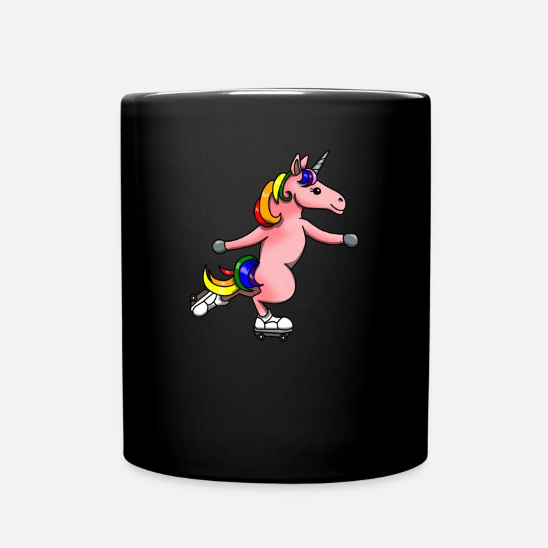Einhorn Inliner Inline Fahren Skating Einhorn - Tasse einfarbig - Schwarz