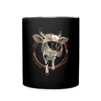 Bétail bovin drôle animal vegan humour rire - Mug uni - noir - Devant