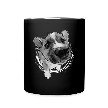Corgi süßer Welpe niedlicher Hund britisch - Tasse einfarbig - Schwarz - Vorne