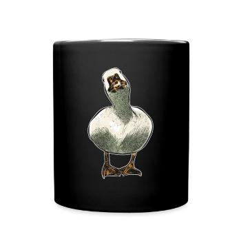 Gans lustiger Tier Vogel Humor Lachen fliegen - Tasse einfarbig - Schwarz - Vorne