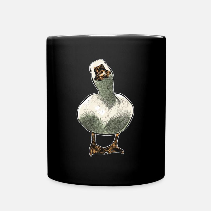 Gans lustiger Tier Vogel Humor Lachen fliegen - Tasse einfarbig - Schwarz