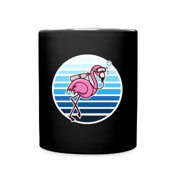Flamingo Taucher Schnorcheln Geschenk - Mug uni - noir - Devant
