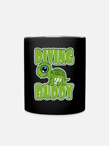 Tauch Buddy Schildkröte Taucher Geschenk - Mug uni - noir