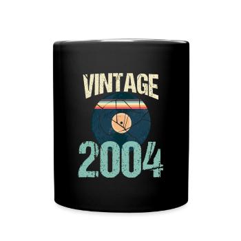 Vinyle Retro Vintage 2004 16 ème Anniversaire - Mug uni - noir - Devant