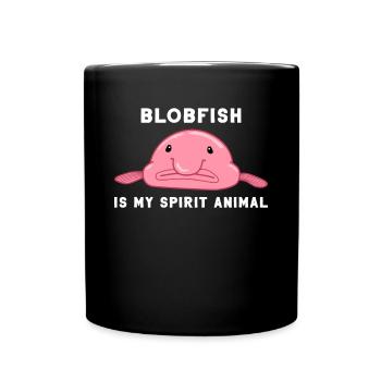 Blobfisch Gesichter Hässlicher Fisch Blob Ozean - Full Colour Mug - black - Front