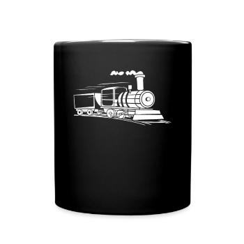 Zug Fahren Eisenbahn Lokomotive Bahnhof Geschenk - Tasse einfarbig - Schwarz - Vorne