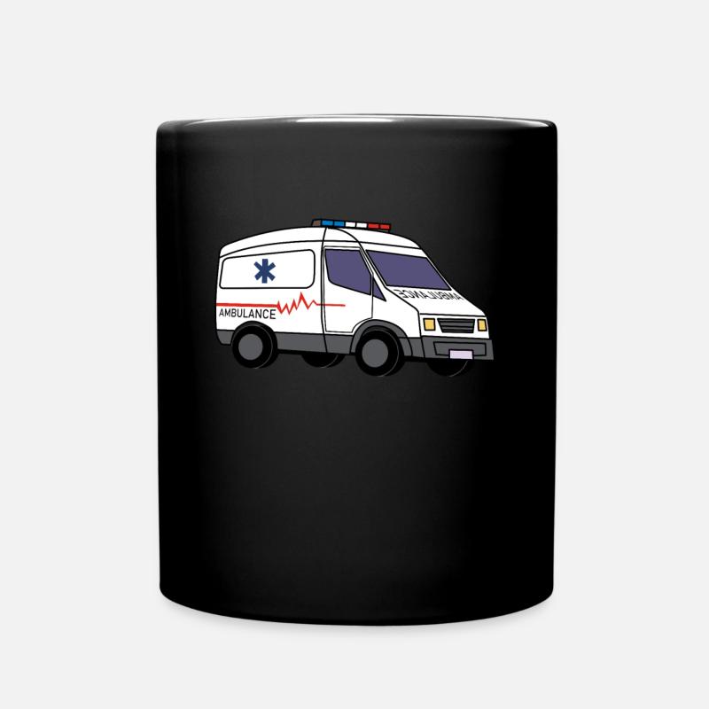 Krankenwagen Rettungsdienst Sanitäter Notarzt - Tasse einfarbig - Schwarz