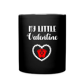My Little Valentine Baby Daughter Sons Hearts - Full Colour Mug - black - Front