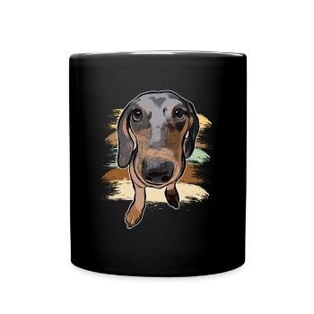 Dackel - Tasse einfarbig - Schwarz - Vorne
