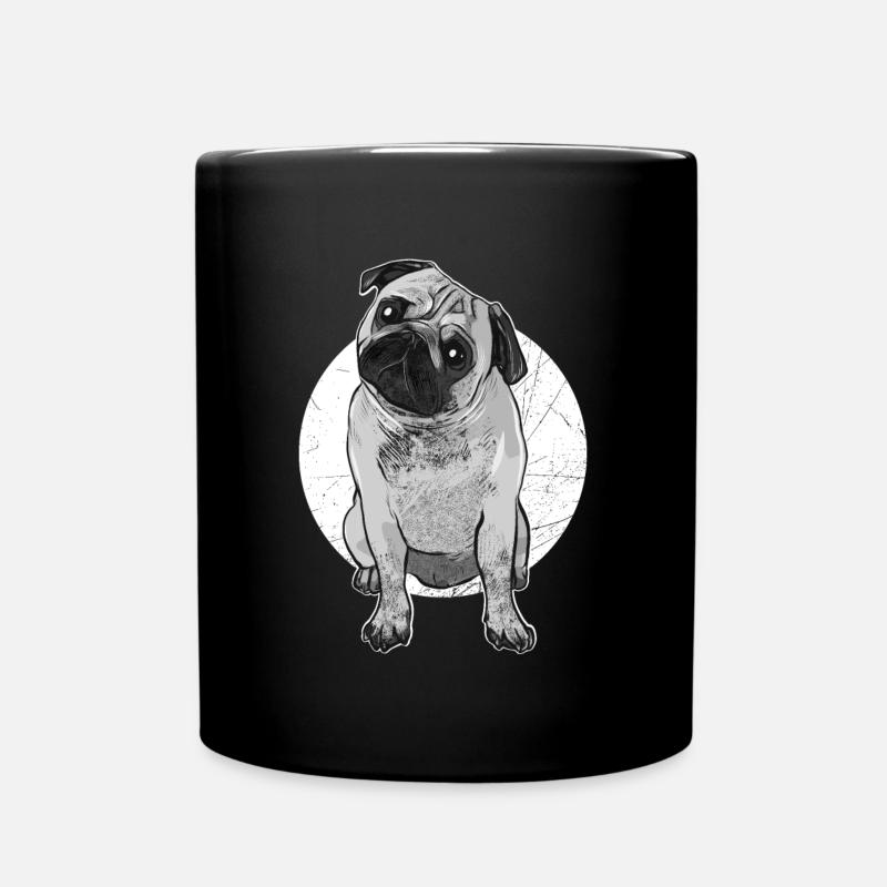 Mops - Tasse einfarbig - Schwarz