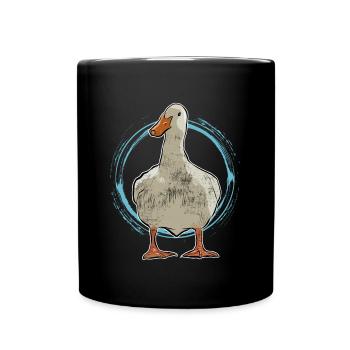 Goose funny animal flying migratory bird - Full Colour Mug - black - Front