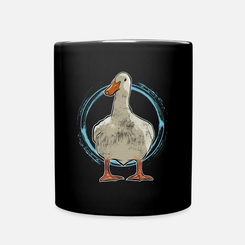 Goose funny animal flying migratory bird - Full Colour Mug - black