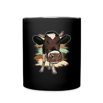 Bétail bovin drôle animal vegan humour rire - Mug uni - noir - Devant