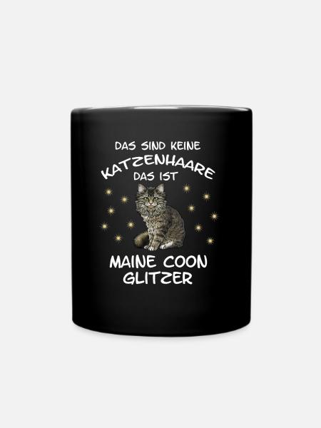 Maine Coon Katze - Tasse einfarbig - Schwarz