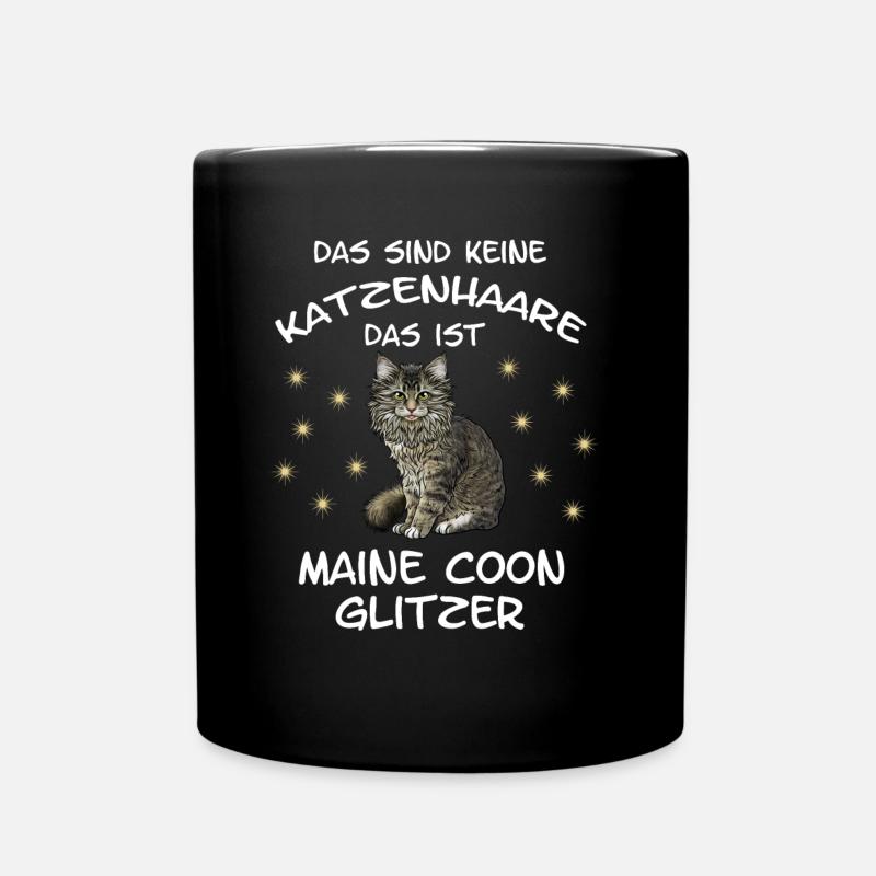 Maine Coon Katze - Tasse einfarbig - Schwarz