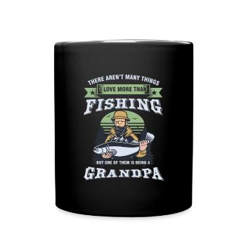 Fischen-Fischer fischt Fisch-Geschenk, das ich mehr liebe - Tasse einfarbig - Schwarz - Vorne