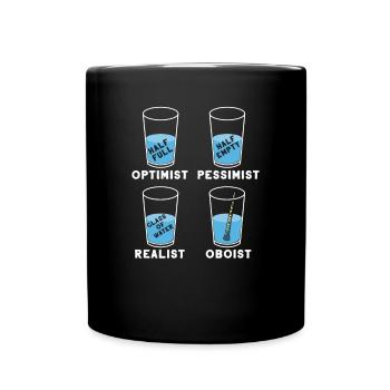 Oboe oboist music band instrument musician gift - Full Colour Mug - black - Front