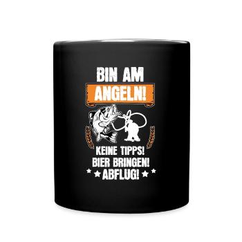 Lustiges Angel Spruch Motiv Geschenkidee - Tasse einfarbig - Schwarz - Vorne