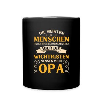 Opa - Tasse einfarbig - Schwarz - Vorne