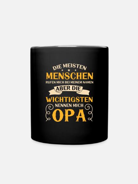 Opa - Tasse einfarbig - Schwarz