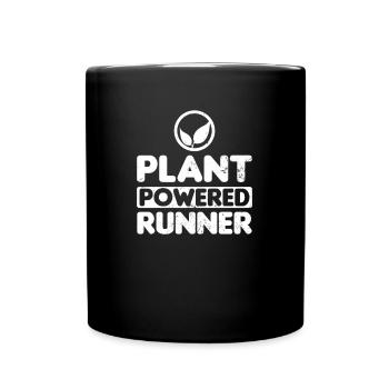 Vegan Athlete Plant Powered Runner Gift - Full Colour Mug - black - Front