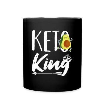Keto King Low Carb Lifestyle Diet Dietian Women - Full Colour Mug - black - Front