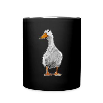 Goose funny animal flying migratory bird - Full Colour Mug - black - Front