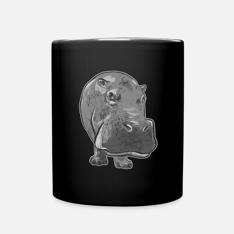 Hippo - Tasse einfarbig - Schwarz