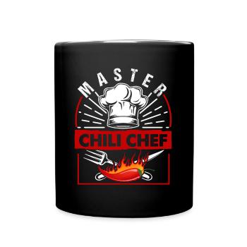Master Chili Chef Cooking Kitchen Gift - Full Colour Mug - black - Front