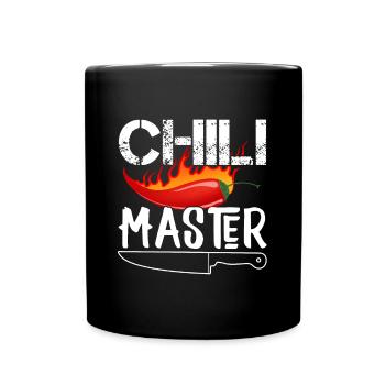 Master Chili Chef Cooking Kitchen Gift - Full Colour Mug - black - Front