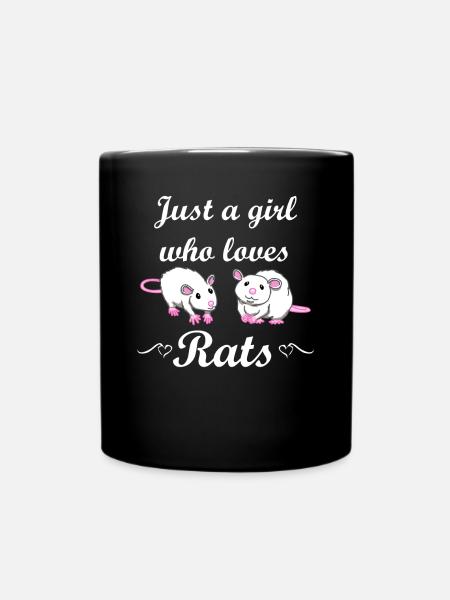 Rat girl mouse rat lovers gift - Full Colour Mug - black