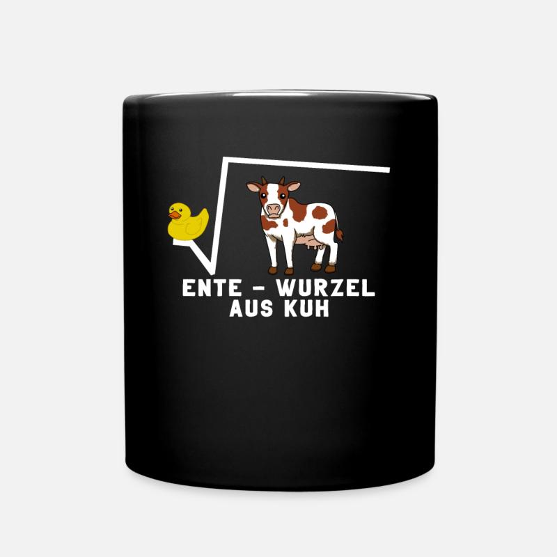 Ente Wurzel Kuh Mathe Wortspiel Mathematik Mathe - Tasse einfarbig - Schwarz