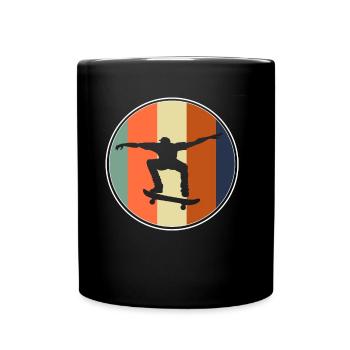 Skateboard Skate Skater Skaten Longboard Retro - Tasse einfarbig - Schwarz - Vorne