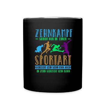 Zehnkampf - Tasse einfarbig - Schwarz - Vorne