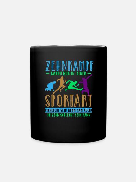 Zehnkampf - Tasse einfarbig - Schwarz