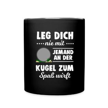 Kugelstoßen - Tasse einfarbig - Schwarz - Vorne