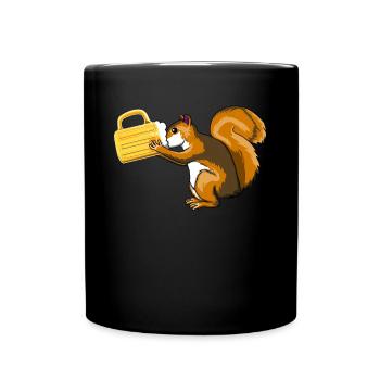 Squirrel Beer Drinking Nature Rodent Wildlife - Full Colour Mug - black - Front