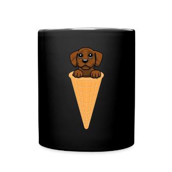 Chocolate Labrador Retriever Dog Dog Gift - Full Colour Mug - black - Front