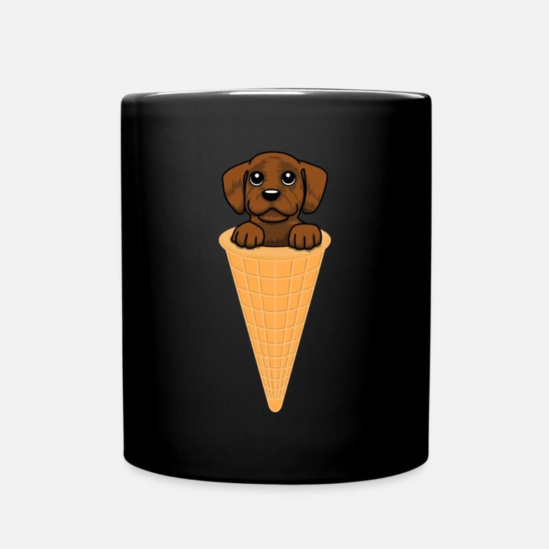 Schoko Labrador Retriever Hunderasse Hund Geschenk - Tasse einfarbig - Schwarz