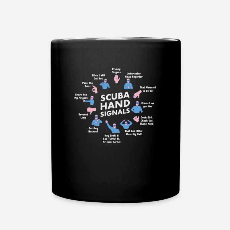 TAUSCHER HANDZEICHEN Lustiges Hobby Motiv - Tasse einfarbig - Schwarz