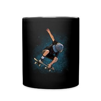 Skater skateboard - Full Colour Mug - black - Front
