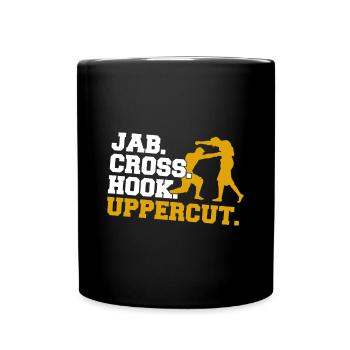 Jab Cross Hook Uppercut Boxing Kickboxing Gift - Full Colour Mug - black - Front