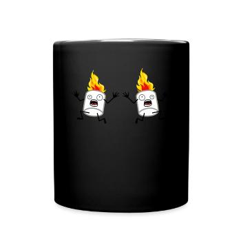 Smores Campfire Camping Marshmallow Camper - Full Colour Mug - black - Front