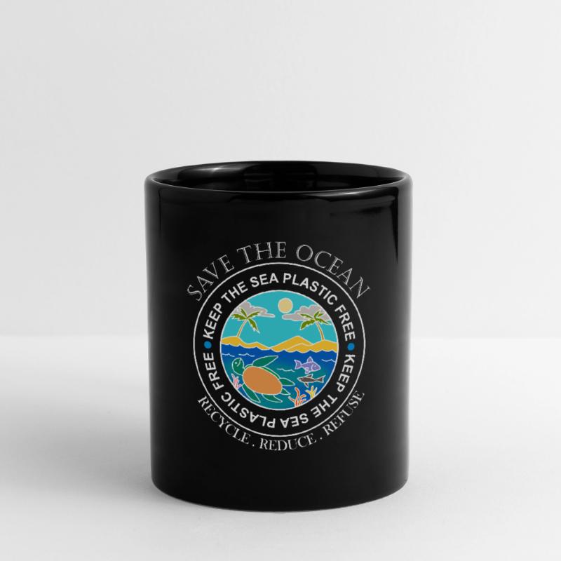 Save the ocean plastic ocean plastic gift Full Colour Mug