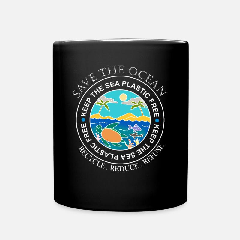 Rettet den Ozean Plastik Ozean Kunststoff Geschenk - Tasse einfarbig - Schwarz