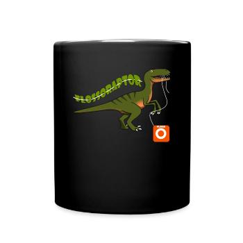 Dinosaur Flossoraptor soie dentaire dentiste - Mug uni - noir - Devant