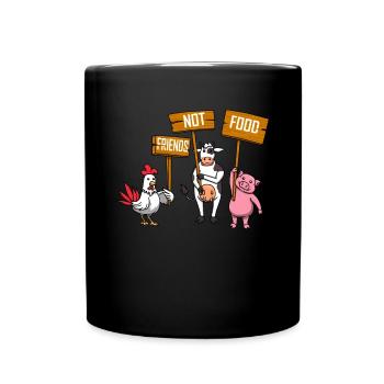 Friends Not Food Nourriture végétalienne végétarienne - Mug uni - noir - Devant